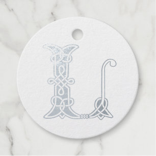 16th Century Celtic Knot Decorative Capital L Favour Tags