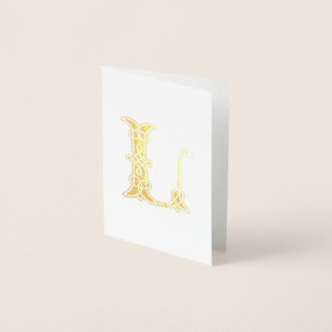 16th Century Celtic Knot Decorative Capital L Foil Card