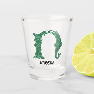 16th Century Celtic Knot Decorative Capital N Shot Glass