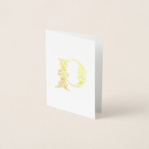 16th Century Celtic Knot Decorative Capital P Foil Card