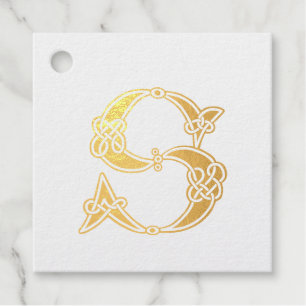 16th Century Celtic Knot Decorative Capital S Favour Tags