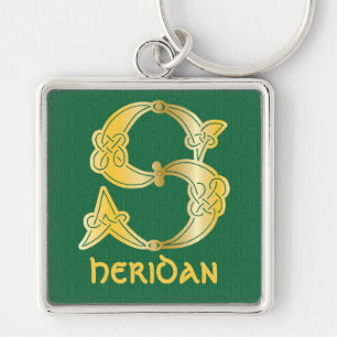 16th Century Celtic Knot Decorative Capital S Key Ring