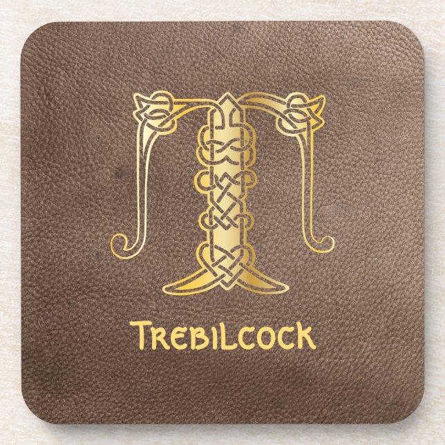 16th Century Celtic Knot Decorative Capital T Coaster (Front)