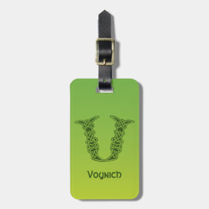 16th Century Celtic Knot Decorative Capital V Luggage Tag