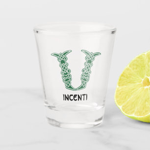 16th Century Celtic Knot Decorative Capital V Shot Glass