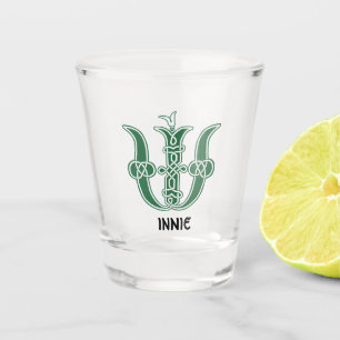 16th Century Celtic Knot Decorative Capital W Shot Glass