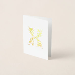16th Century Celtic Knot Decorative Capital X Foil Card