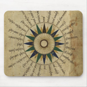 16th Century Compass Rose Mouse Mat