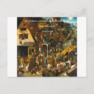 16th Century Dutch Art & Famous Proverb Postcard