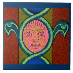 16th century found face tile