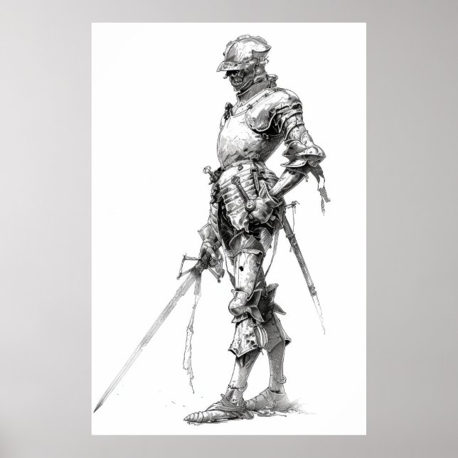 16th Century Landknecht Military Illustration Post Poster (Front)