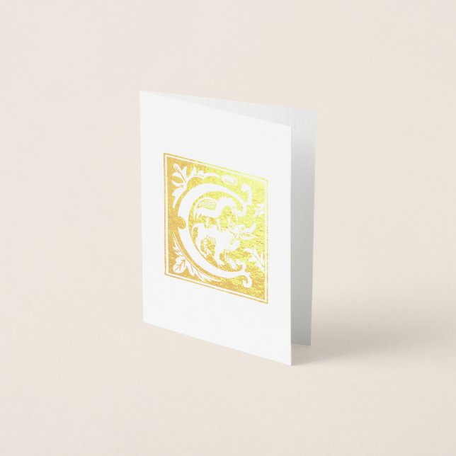16th Century Mythic Creatures Decorative Capital C Foil Card (Front)