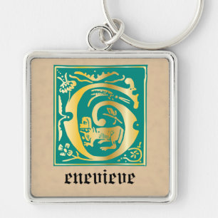 16th Century Mythic Creatures Decorative Capital G Key Ring