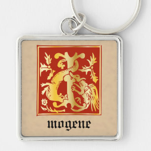 16th Century Mythic Creatures Decorative Capital I Key Ring
