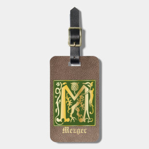 16th Century Mythic Creatures Decorative Capital M Luggage Tag