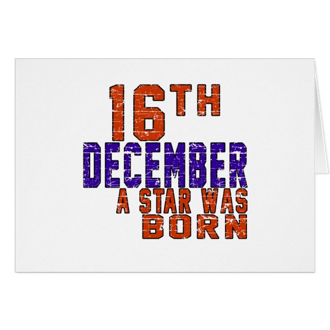 16th December a star was born (Front Horizontal)