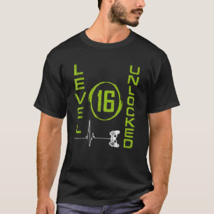 16th Gamers Birthday Funny Gamer Level 16 Unlocked T-Shirt
