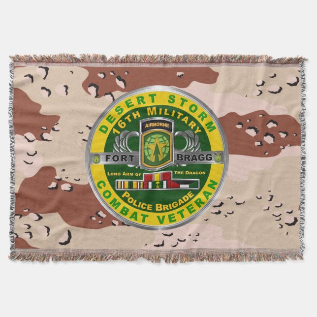 16th Military Police Brigade Desert Storm Veteran Throw Blanket (Front)
