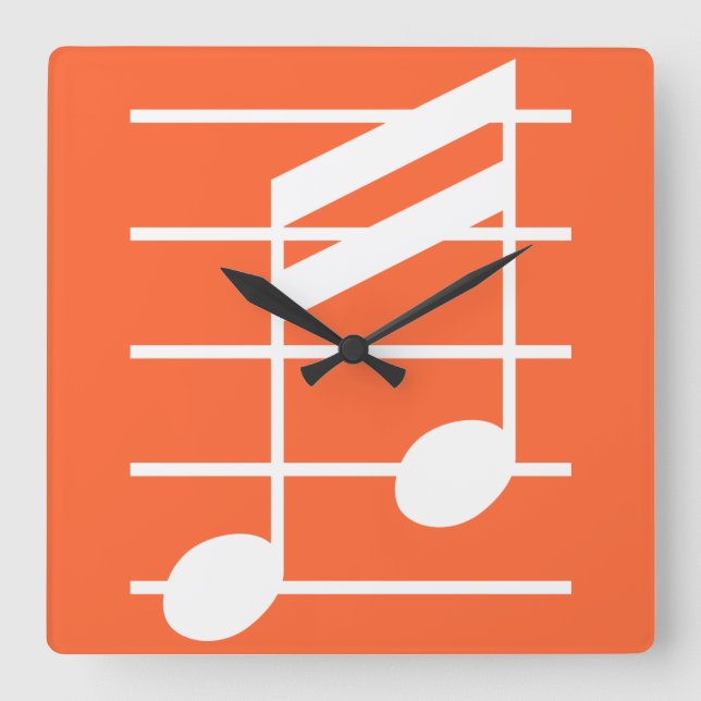 16th note 4 square wall clock (Front)