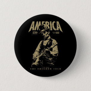 16th President Playing Guitar 4th July 250th 6 Cm Round Badge
