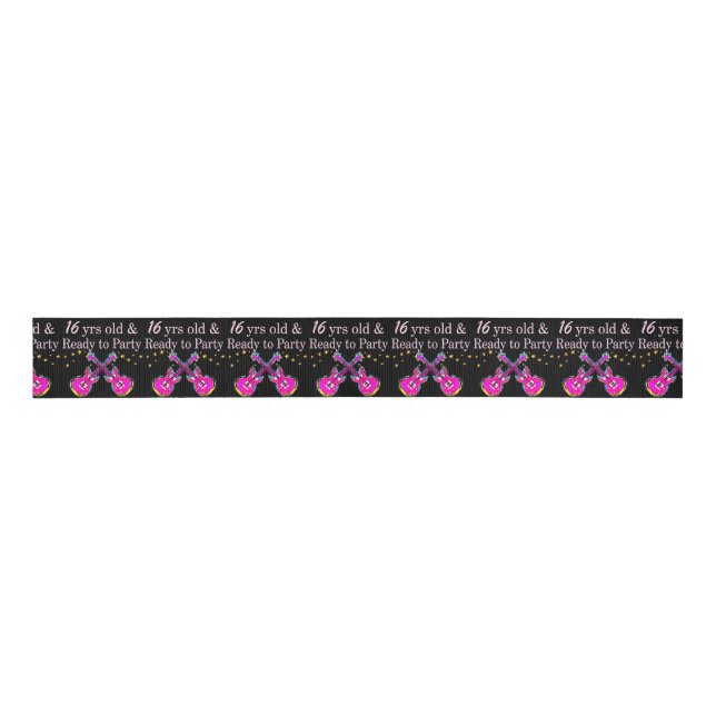 16TH ROCK STAR GROSGRAIN RIBBON (Front)