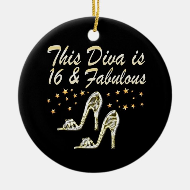 16TH SILVER SHOE QUEEN CERAMIC TREE DECORATION (Front)