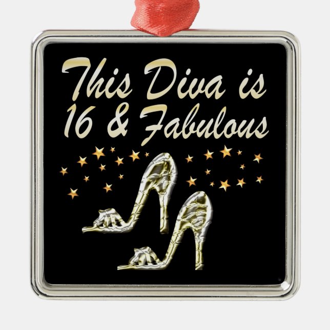 16TH SILVER SHOE QUEEN METAL TREE DECORATION (Front)