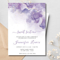 16th Soft Purple Lavender Elegant Birthday Party