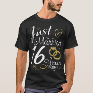 16th Wedding Anniversary. Just Married 16 years Ag T-Shirt