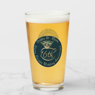 16th Wedding Anniversary Peridot  & Silver Roses G Glass