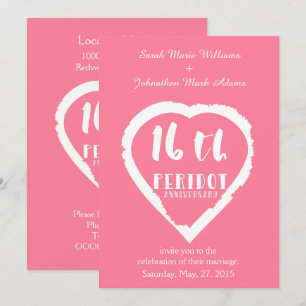 16th Wedding anniversary traditional peridot Invitation