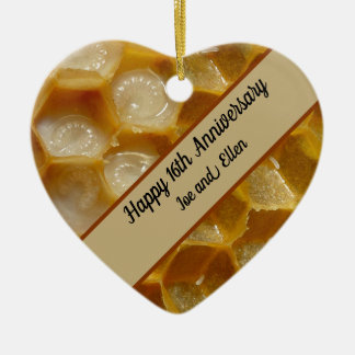 16th Wedding Anniversary, Wax Keepsake Heart Ceramic Tree Decoration