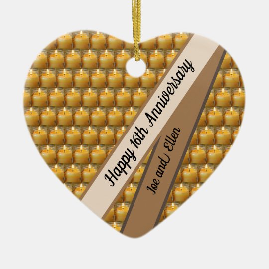16th Wedding Anniversary, Wax Keepsake Heart Christmas