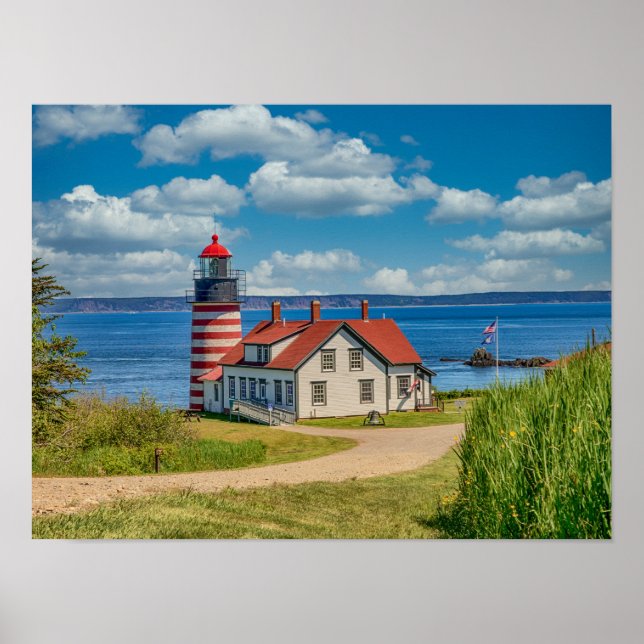 16x12 West Quoddy Head Lighthouse, Lubec, Maine Poster (Front)
