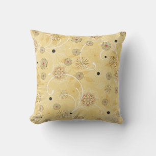 16x16 Yellow and Pink Floral Throw Pillow