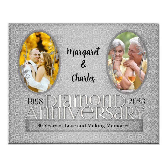 16x20 60th Diamond Annivsersary Collage Photo Print (Front)