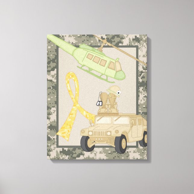 16x20 Canvas Art Nursery Print ARMY ACU Camoflauge (Front)