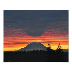 16X20 Mount Rainier and its Shadow Photo Print
