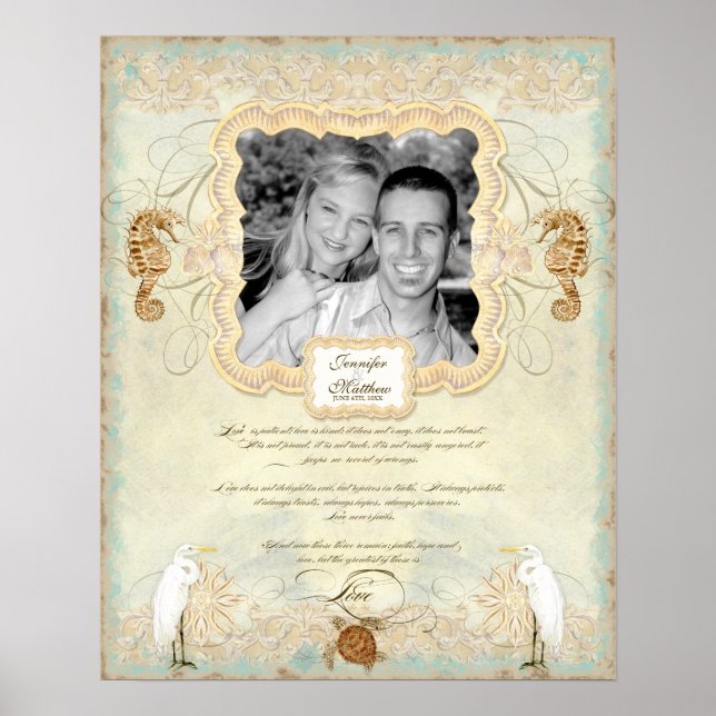 16x20 Wedding Photograph Love Chap Beach Seashore Poster (Front)