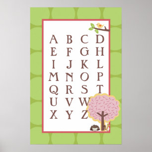 16x24 ABC Wall Art Love and Nature Girl Woodland