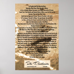 16x24 Desiderata Poem with Sandy Footprints Poster