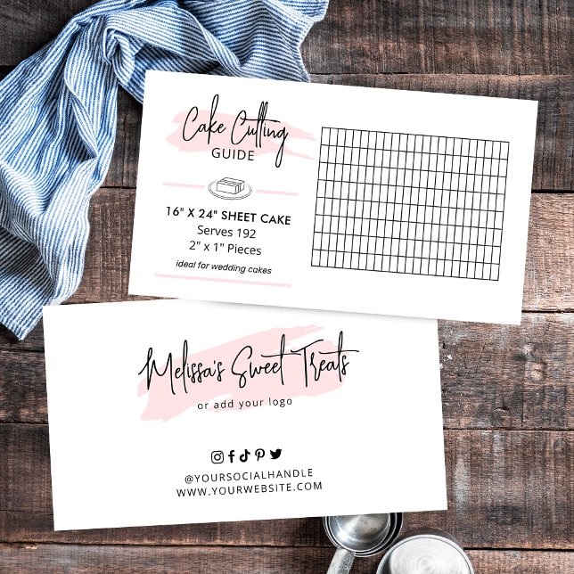 16x24 Sheet Wedding Cake Cutting Guide 2x1 Portion Enclosure Card (16 x 24 inch rectangle wedding cake cutting guide)