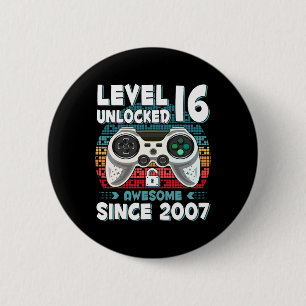 16yr Bday Son Boy Funny Gamer 16th 16 Year Old Bir 6 Cm Round Badge