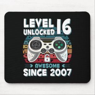 16yr Bday Son Boy Funny Gamer 16th 16 Year Old Bir Mouse Mat