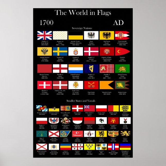 1700 AD Flags of the World Poster (Front)