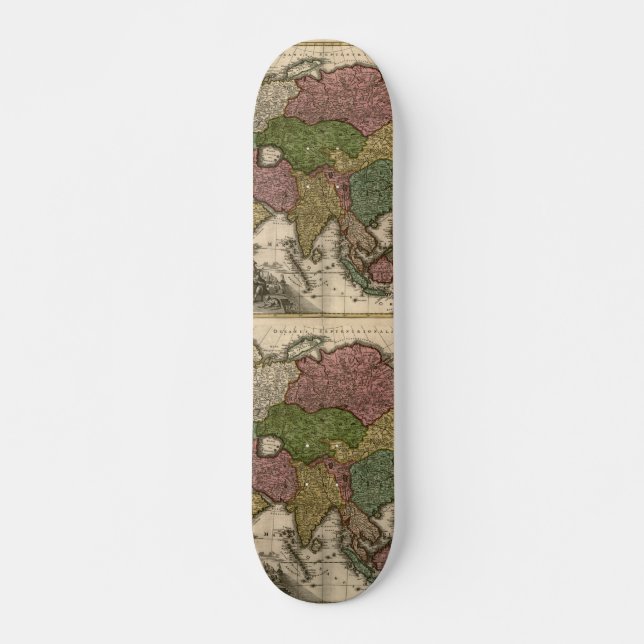 1700's Map of Asia Skateboard (Front)