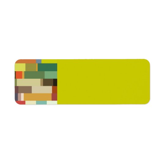 1702 rectangles squares COLORFUL PATTERN RANDOM BA Return Address Label