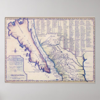 1705 California and New Mexico poster/print Poster
