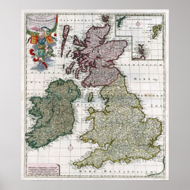 1706 Kindgdoms of England, Scotland, and Wales. Poster (Front)
