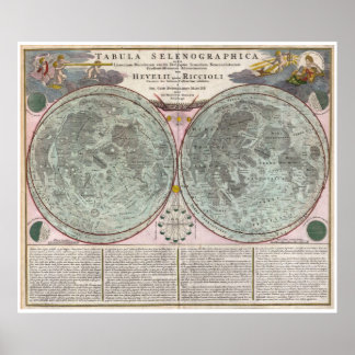 1707 Map of the Moon Poster